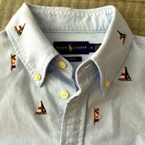 Ralph Lauren Women’s Slim Fit Embroidered Sailboat Oxford